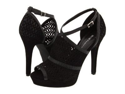 BCBG BCBGeneration ANJA Platform Peeptoe Heels Black  