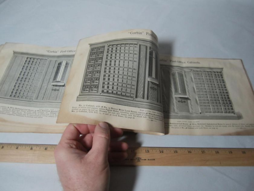 RARE 1893 Corbin Cabinet LOCK Post Office Catalog LOADED  