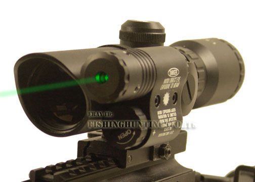 5X32 DUAL ILL. Rifle Scope 5mw Green Laser Sight QD  