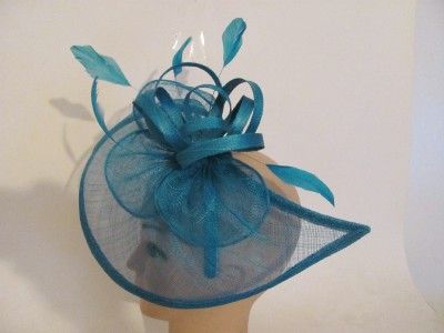 Fascinator Formal Dress Teal Church Wedding Bridesmaids Kentucky Derby 