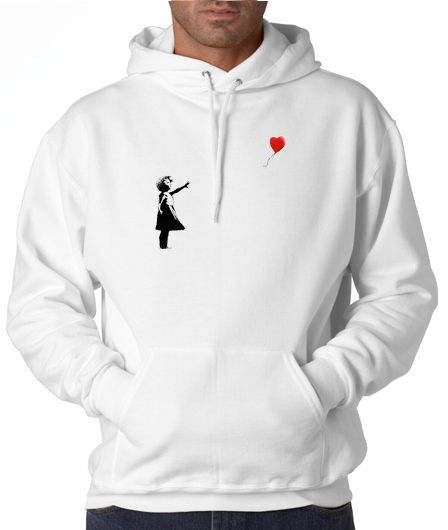 Banksy Balloon Girl Graffiti Art 50/50 Pullover Hoodie  