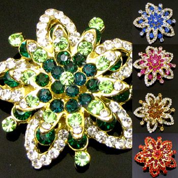    1pc Rhinestone crystal flower brooch pin wedding bridal