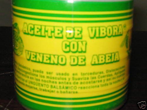 ACEITE DE VIBORA CON VENENO 4 OZ 120 GR MADE IN MEXICO  