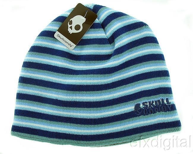 Skullcandy Hyperion Audio Beanie Blue Stripe New  