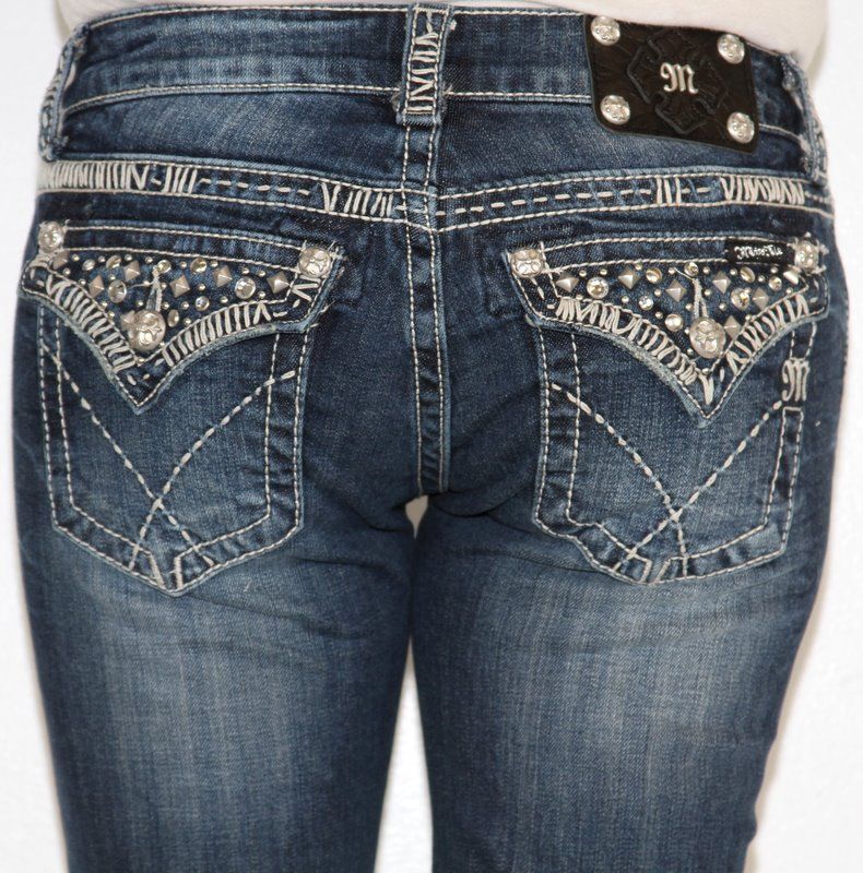 Womens MISS ME Jeans Crystals Studs & Stones Boootcut JW4288B12  