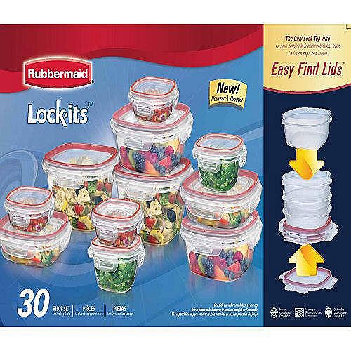 Rubbermaid Lock its Food Storage Set = 30 piece = Easy Find Lids 