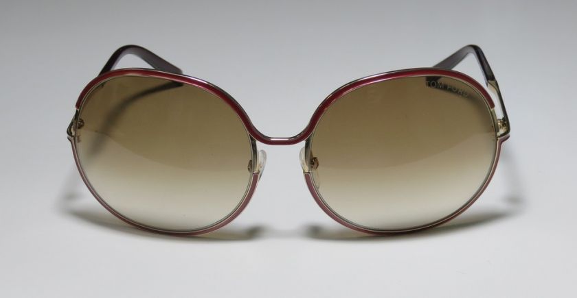 NEW TOM FORD TF118 ALEXANDRA STYLISH GOLD/BURGUNDY TEMPLES BROWN LENS 