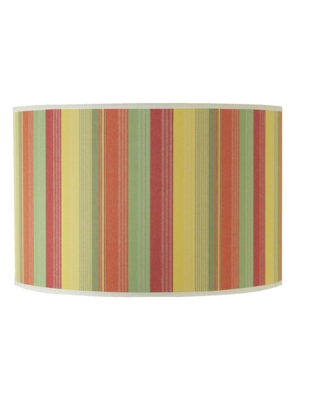 NEW Drum Lamp Shade 15 Dia 10 H Multi Stripe Fabric  