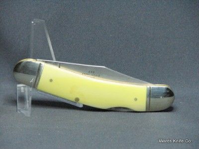   Rough Rider Lockback Sowbelly Knife Smooth Yellow Composition RR896