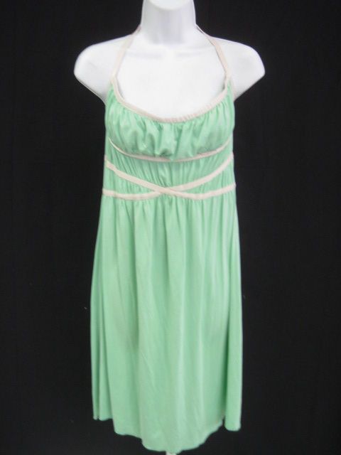 MICHELLE JONAS Mint Gathered Halter Dress Sz M  