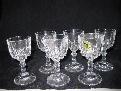 SET OF SIX GENUINE ITALIAN CRYSTAL SHERRY GLASSES  