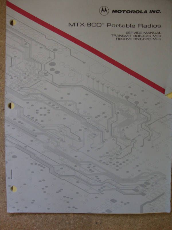 Motorola MTX 800 Portable Radio Service Manual # 138  