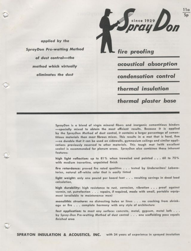 Spraydon Catalog Asbestos Sprayon Thermal Insulation Fireproof 