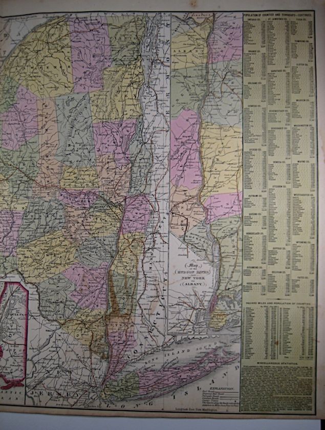 1854 Cowperthwait Map of the State of New York  double  