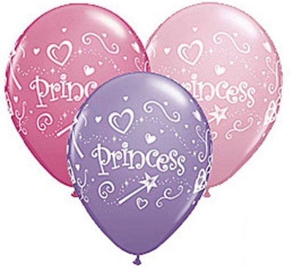 PRINCESS Wand Heart Tiara Pink Purple (12) 11 Latex Birthday Party 