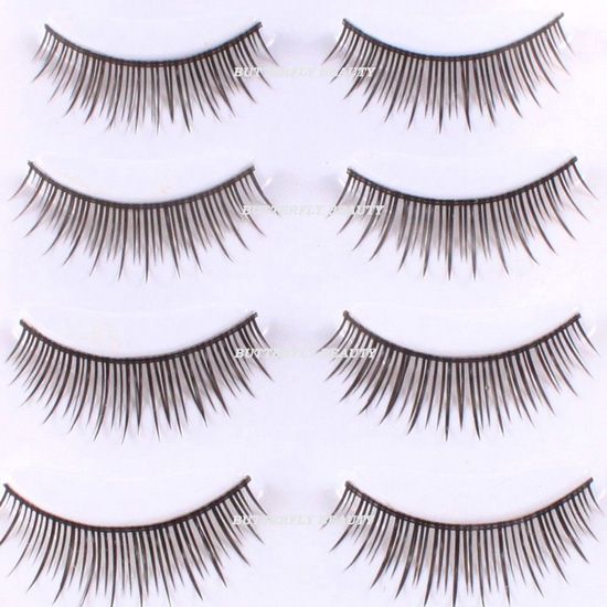   Black Natural Fales Eyelashes eye lash Make up handmade Free Glue Z113