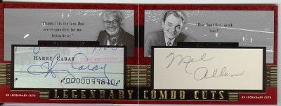 HARRY CARAY & MEL ALLEN 2003 SP COMBO CUTS AUTO 1/1   