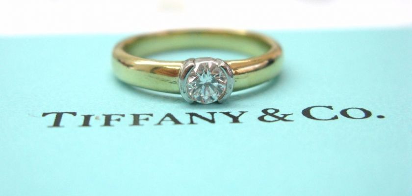 Tiffany & Co 18Kt Etoile Diamond Solitaire Ring G VS1  