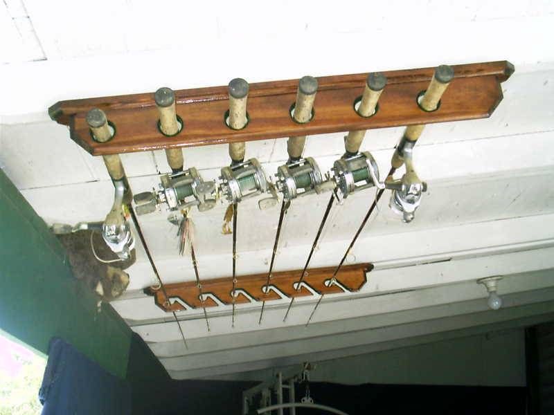 Inshore angled ceiling 6 rod rack pole holder display  