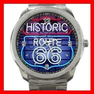 Retro Route 66 Neon Sign Sports Metal Watch New  