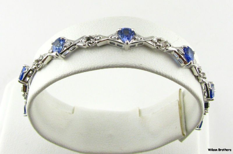 26ctw TANZANITE Diamond TENNIS BRACELET   Platinum A+  