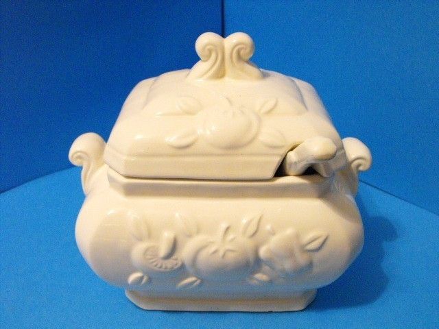 Vintage White Soup or Sauce Tureen with Ladle Made in Japan  