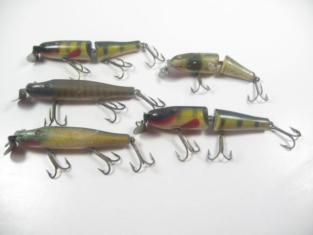 VINTAGE CREEK CHUB PIKIE WOOD FISHING LURES  