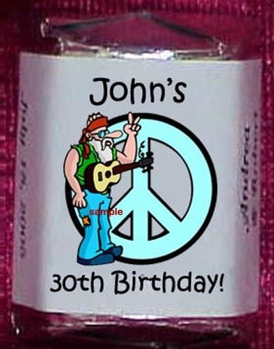 1960s BIRTHDAY PARTY Personalized Candy Wrappers Favors Adult Kids 
