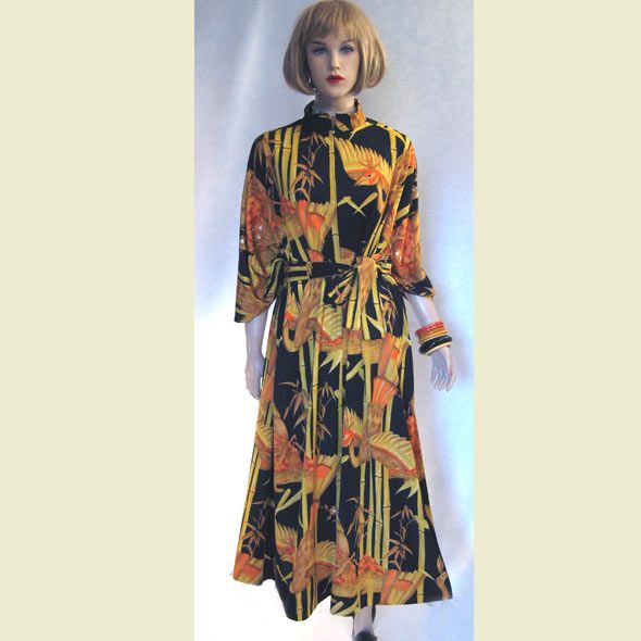 Vintage 70s WILD BOHO NOVELTY DRESS PARTY LOUNGER Sm 2X  