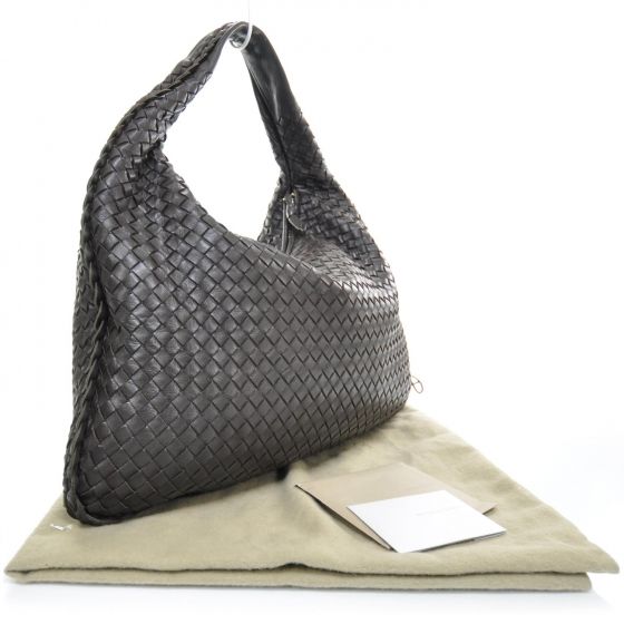 BOTTEGA VENETA Woven Large Veneta Hobo Bag Brown  