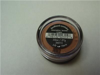 BARE ESCENTUALS NEW WEARABLE BROWN LIGHT EYESHADOW .57G  