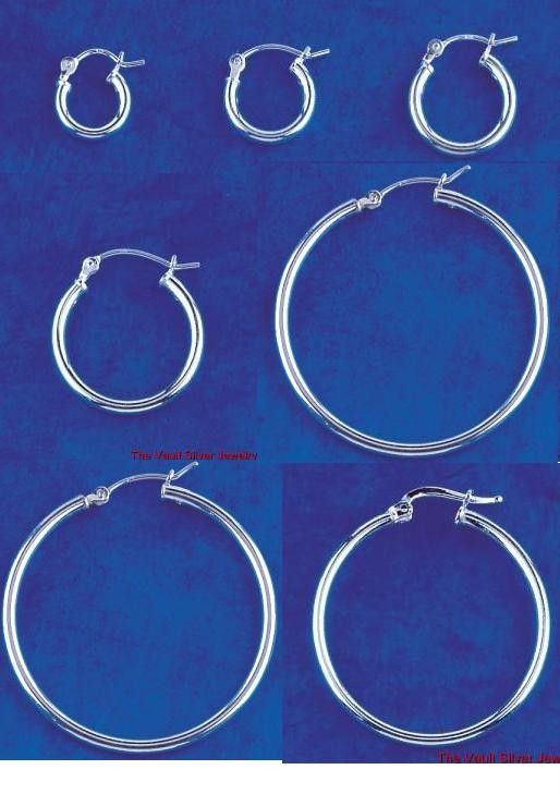 Sterling Silver Hinged Hoop Earrings Full Set 8 pairs  