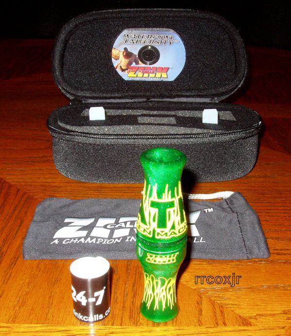 ZINK CALLS ATM GREEN MACHINE ACRYLIC DOUBLE REED DUCK CALL GREEN ENVY 