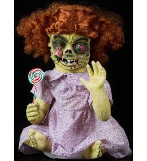 Halloween Horror Table Tot Iris Girl Animatronic Prop  