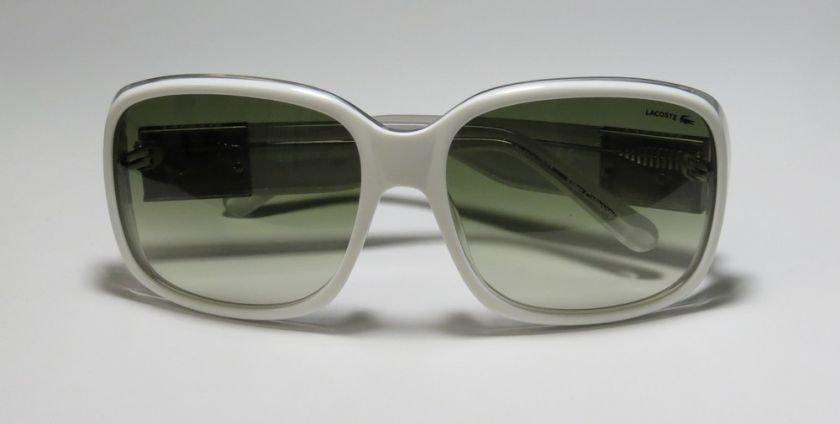   DISTINCT WHITE FRAME/TEMPLES OLIVE LENSES SUNGLASSES WOMENS   