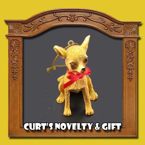 CHIHUAHUA RESIN CHRISTMAS ORNAMENT DOG K9  