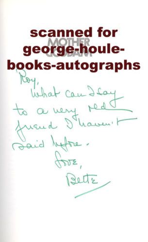 BETTE DAVIS~1ST ED~DJ~AUTOGRAPH~INSCRIBED  