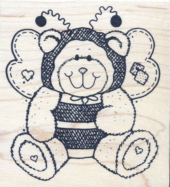 Great Impressions Bear in Bee Costume Rubber Stamp  