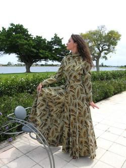 MR. BLACKWELL VINTAGE METALLIC BROCADE JUMPSUIT GOWN~M  