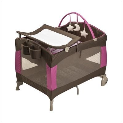   BabySuite Select Playard Bassinet GEORGIA STRIPE PINK ~ EVF1202 ~ NEW