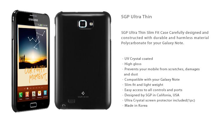 SGP Ultra Thin [Soul Black] Case   Samsung Galaxy Note (Europe & Asia 