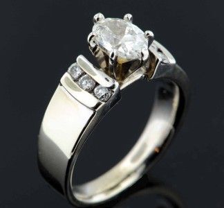   GOLD 1.24 CARAT OVAL CUT DIAMOND ENGAGEMENT RING BEAUTIFUL  