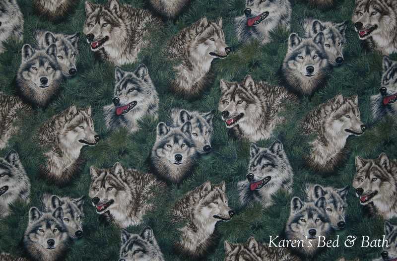 Wolf Wolves Wildlife Pine Forest Green Curtain Valance  