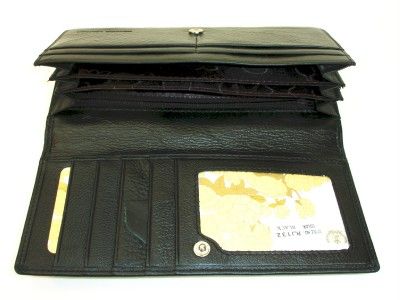 Womens Genuine Leather Clutch Wallet RJ 132 BLK  