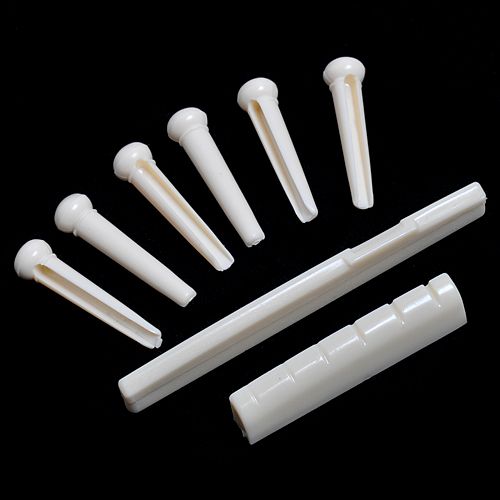   white Acoustic Guitar Bridge Pins & saddle & Nut quality guitar parts