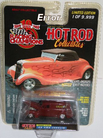 ERROR Diecast HOT ROD 68 AMX JAVELIN CAR Panel VAN  