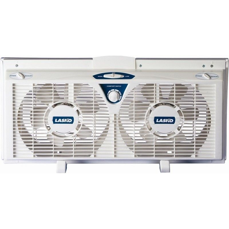 Twin Window Fan w/ Thermostat   Lasko 2138 Portable Electric Air 