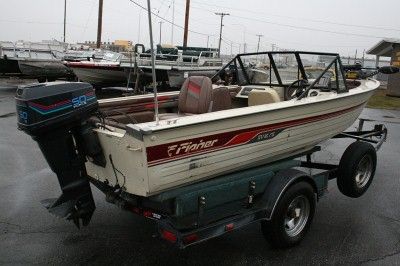 1988 Fisher 1600 16 Fishing Boat Bass Aluminum w/ 50hp Force  NO 