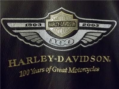 100th Anniversary Harley Davidson Black Leather Jacket