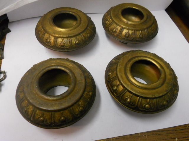 ANTIQUE VINTAGE BRASS LIGHT CHANDELIER LAMP SOCKET COVERS  